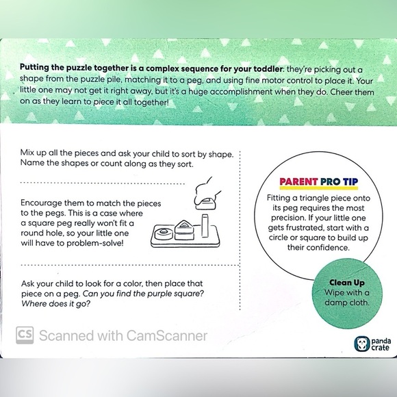 Panda Crate Peg Puzzle From Solve With Me Kit 18-24 Months - Picture 4 of 4